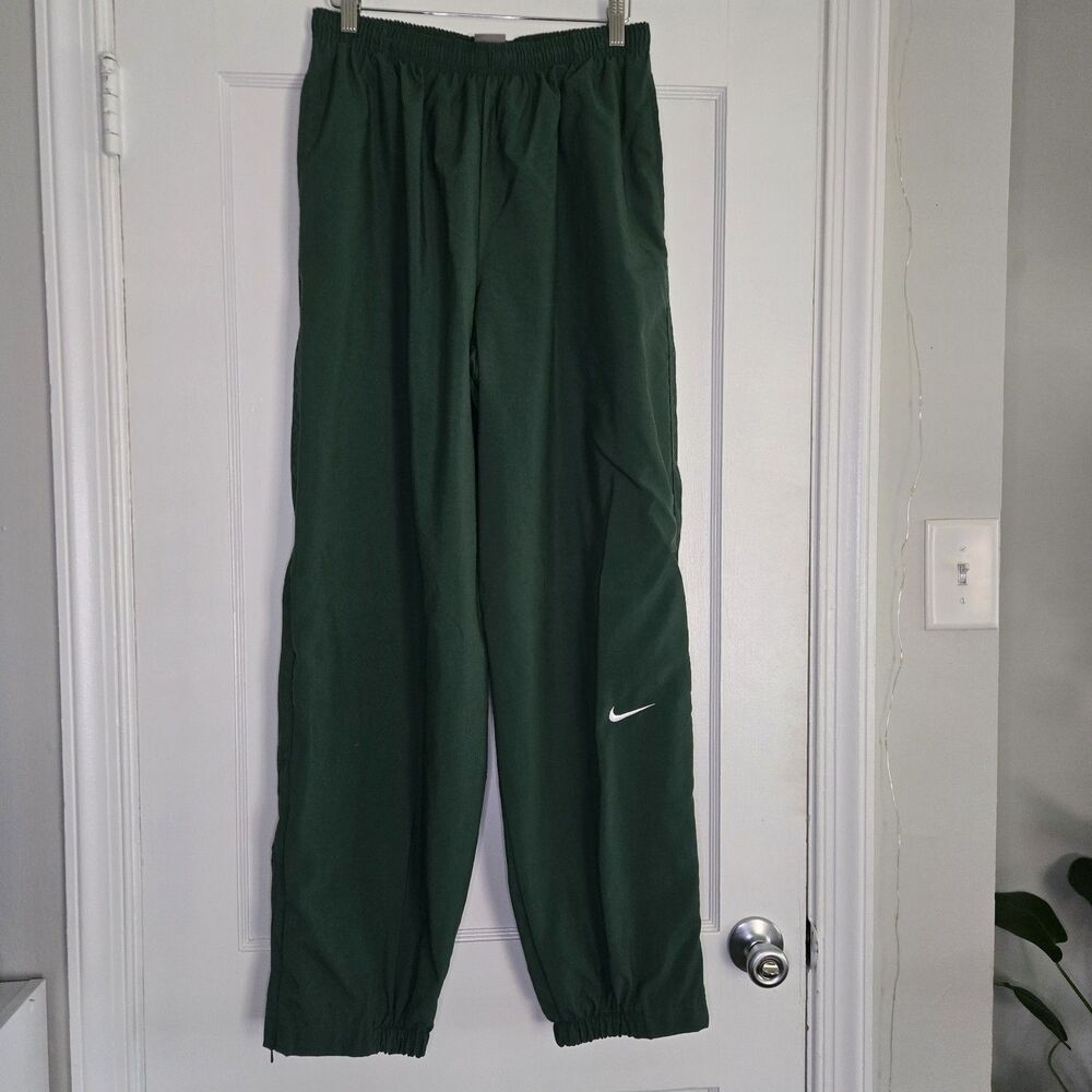 Vintage 90s Nike Track Pants Mens Large Green Silver Tag Y2K Baggy Swoosh Lined